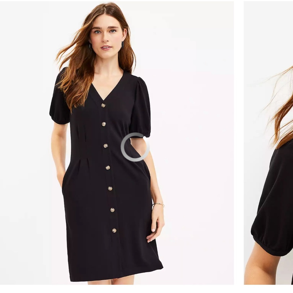 NWT Ann Taylor Loft Ponte Puff Sleeve Pocket Dress Size 6